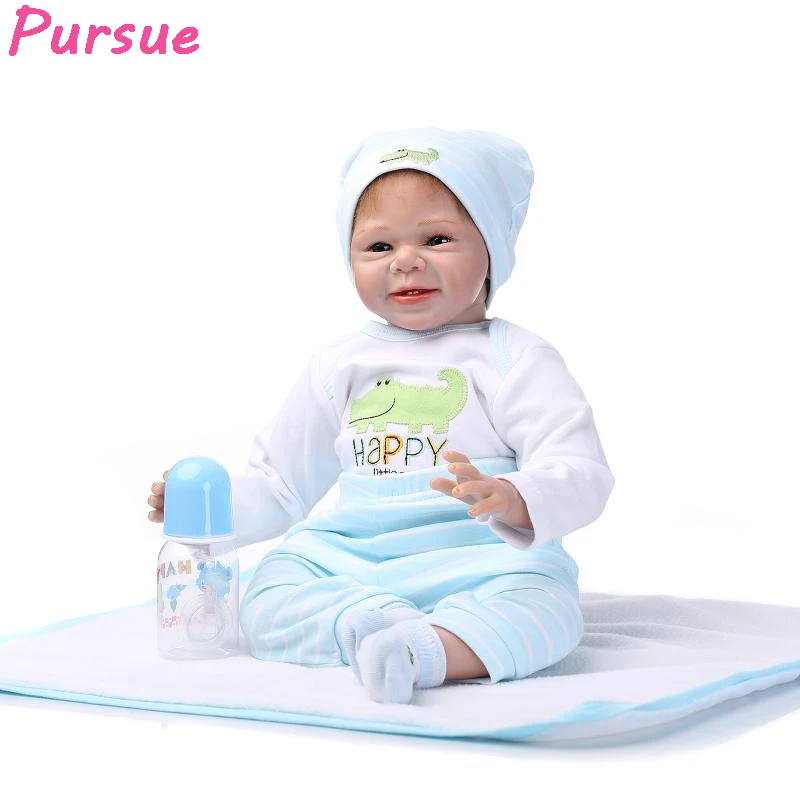 

Pursue 22"/55 cm Baby Real Life Sweet Baby Boy Newborn Doll Cuddle for Children Cloth Body Reborn Baby Dolls Gifts For Boy Girls