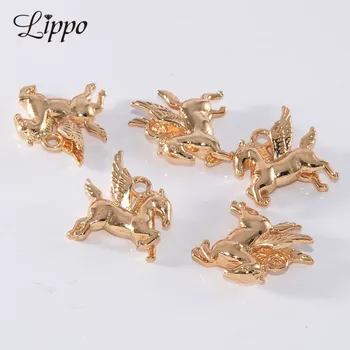 

10pcs 24k Gold Color Plated Animal Horse Charms Pendants For DIY Women Necklace