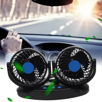 

12V 24V Car Fan 360 Degree Rotatable Car Auto Air Cooling Dual Head Fan Dashboard Ventilation Car Auto Cooler Air Fan