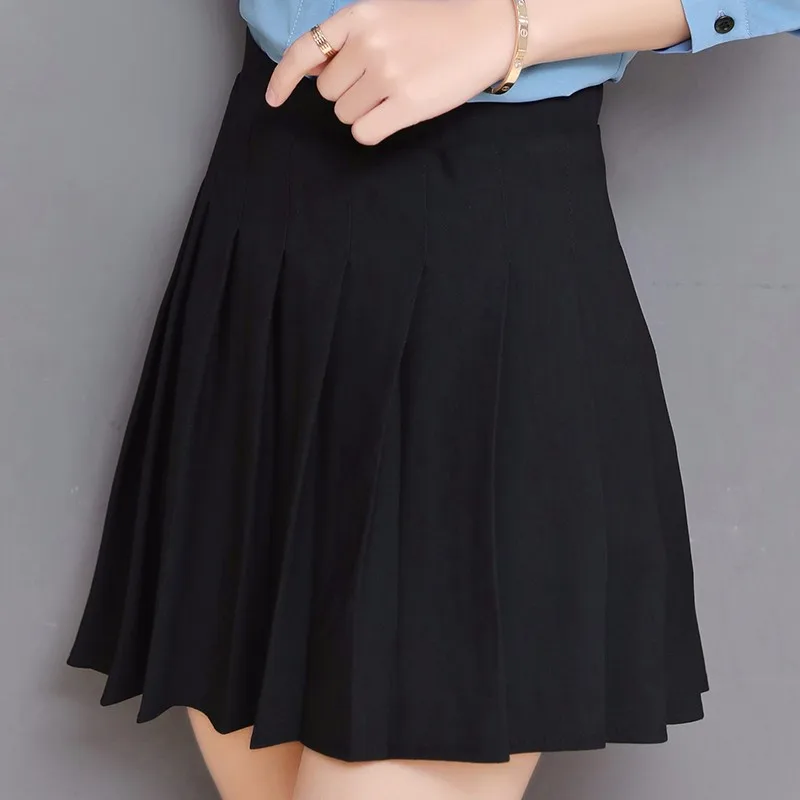 Трапециевидный Дизайн Женские повседневные плиссированные юбки выше колена женские летние мини юбки размер S-3XL