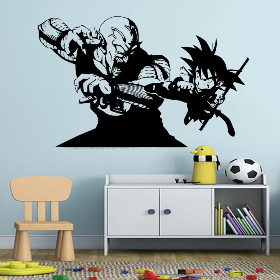 Goku Vs Piccolo виниловая наклейка на стену Dragon Ball DBZ аниме настенное Искусство Наклейка манга Декор Фреска для детской комнаты мальчиков спальни