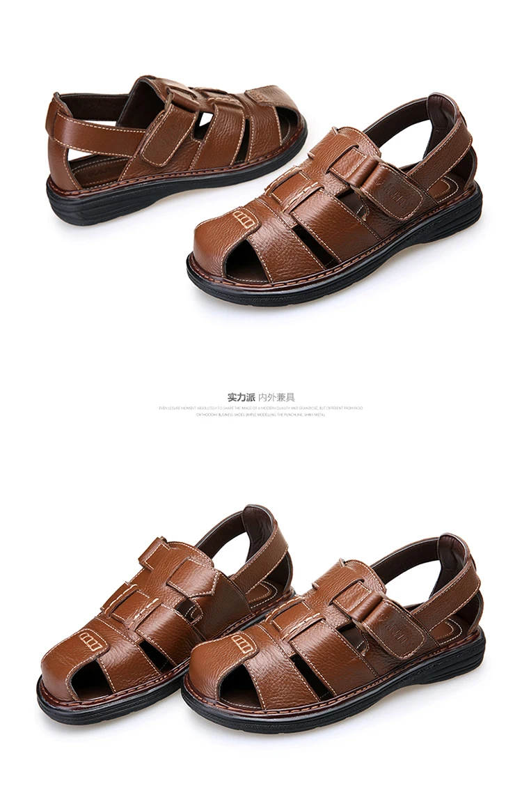 Г. Мужские сандалии летние кожаные пляжные сандалии из воловьей кожи мужская повседневная обувь