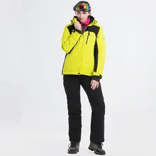 Женское флисовое пальто, походная куртка, Женский сноубордический костюм, водонепроницаемый Женский горнолыжный костюм, куртка и штаны, женская зимняя одежда