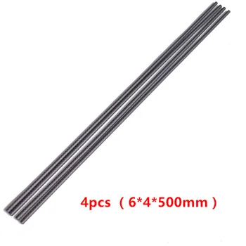 

4pcs 6mm x 4mm length 500mm carbon fiber rod hollow tubes 3k gloss matte carbon fiber rod airplane model kite carbon parts