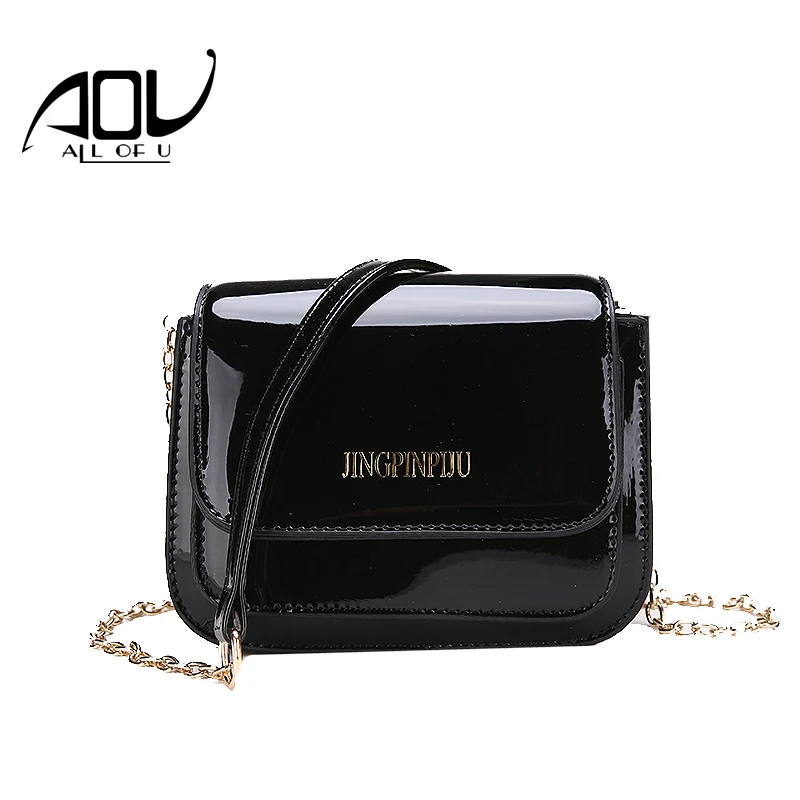 

Bright Solid Patent Leather Women Fashion Bucket Bag Ladies Simple Luxury Handbag Casual Shoulder Messenger Bag Sac A Main