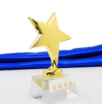 

Star pentagram zinc alloy crystal trophy award stand for small metal service Wholesale factory direct selling