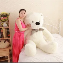 Прекрасный огромный плюшевый медвежонок игрушка милые большие глаза лук мягкая игрушка; медведь игрушечный плюшевый медвежонок подарок на день рождения белый 160 см