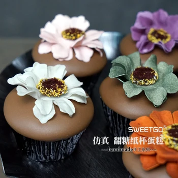 

Set of 6pcs Dessert Stand Cake Model, Handmade Simulation Cupcake, Artificial Fondant Cakes for Cake shop Window display~~~