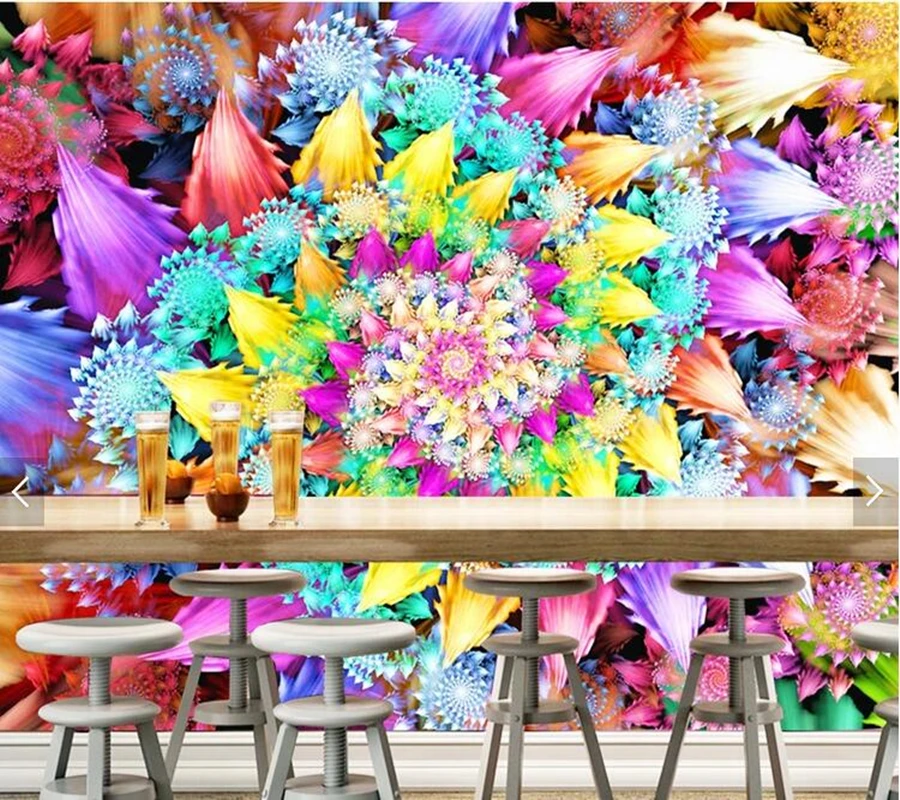 

Custom 3D papel de parede, artistic flower fresco for bar KTV cafe background home decor wallpaper