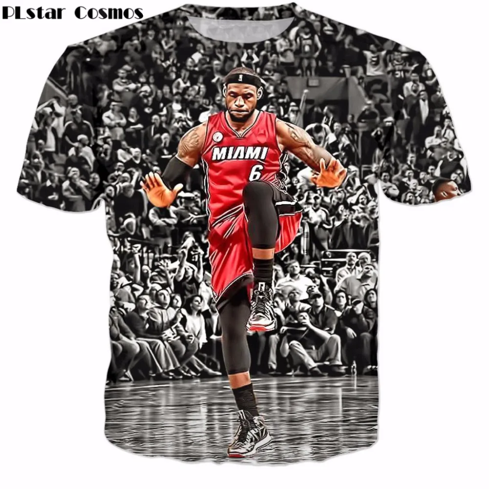 

PLstar Cosmos Brand clothing 2018 summer New Fashion Men Women 3d T shirts Funny Lebron James printed casual Hip hop T shirt