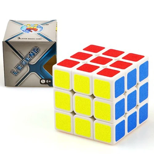 57 мм классический магия игрушки Cube3x3x3 ПВХ Стикеры блок головоломки Скорость Cube Красочные обучения Развивающие кубик-головоломка Мэджико игрушки - Цвет: white with box