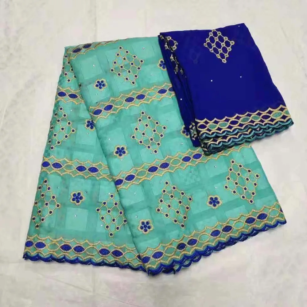 

advanced square cotton fabric high class tissu africain brode coton guinea brocade fabric with stones 5+2 yards voile lace scarf
