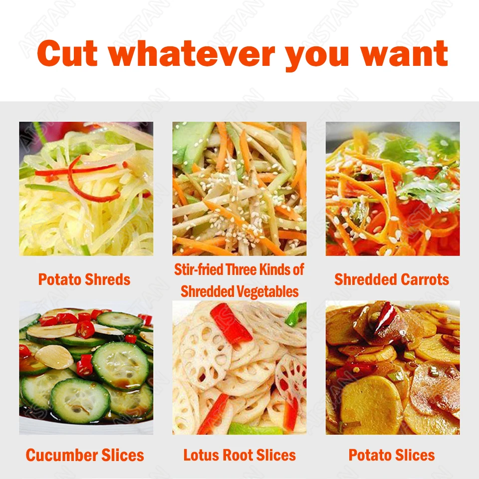 QC205 electric multi-purpose vegetable fruit cheese cutter dicing, cubing, slicing, stripped, grater slicer or shredded machine