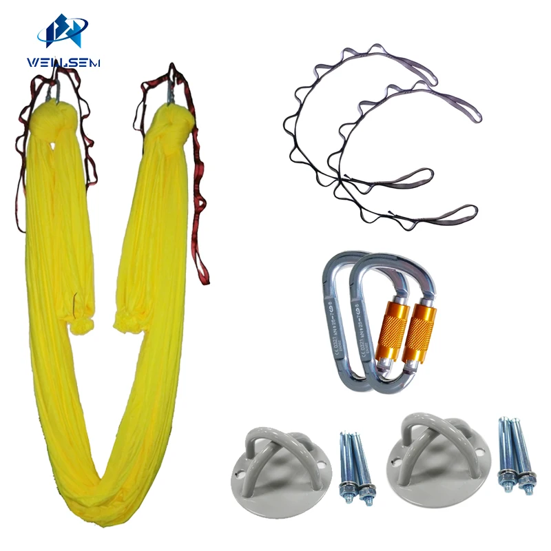 Высокое качество 4 метровый воздушный антигравитационный гамак для йоги+ автоматический замок карабин+ цепочка с ромашками+ крепление celling x, инверсия тяги touch