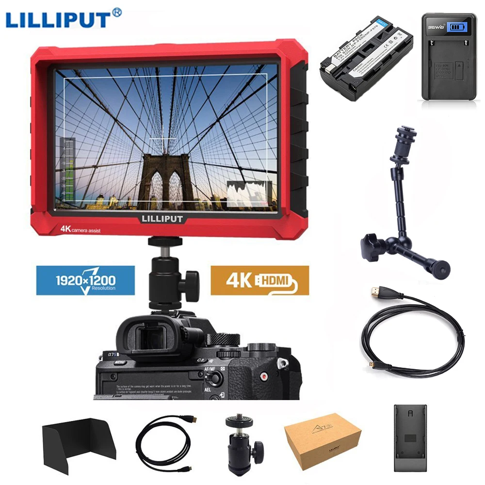  Lilliput A7s 7 inch 1920x1200 HD IPS Screen 500cd/m2 Camera Field Monitor 4K HDMI Input Output Vide