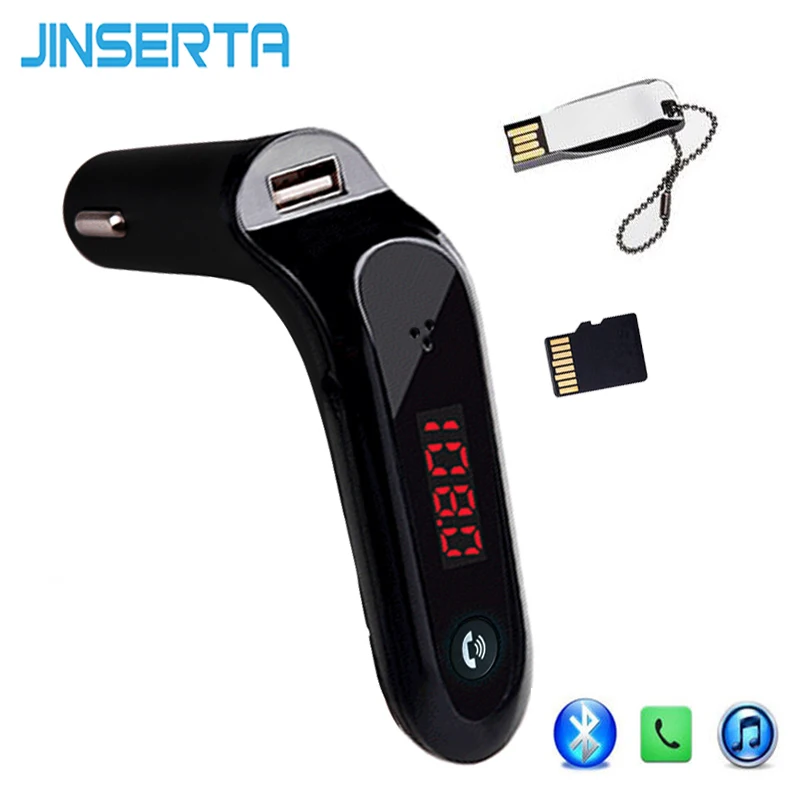 Автомобильный комплект JINSERTA 4 в 1 беспроводной fm передатчик Bluetooth AUX модулятор mp3