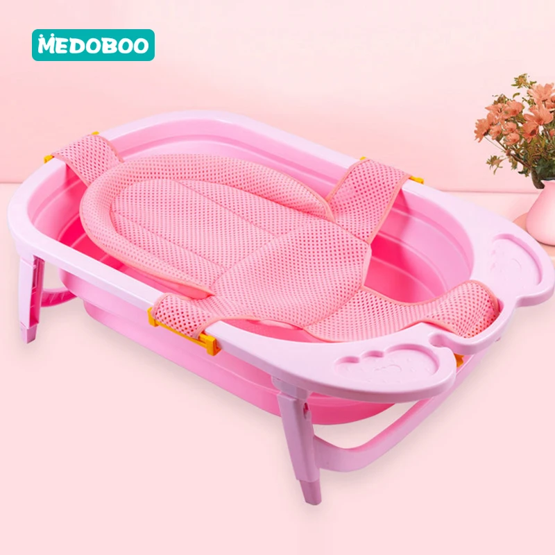 

Medoboo Newborn Baby Bathtubs Net Solid Color Babies Shower Seat Cushion Non-Slip Security Infant Bath Mat Chair Support Pads 20