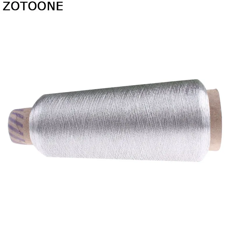 Металлическая швейная нить ZOTOONE 3500 м/катушка серебряная для машинной вышивки
