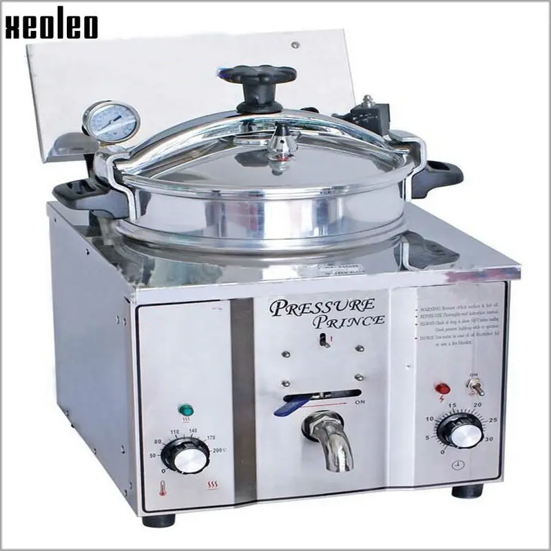 Xeoleo Chicken Pressure fryer Commercial Electric Deep fryer 15L Stainless steel Table top Duck Pressure fryer