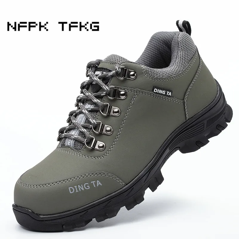 Aço Biqueira Do Botas Picture Dos Alta Tamanho Couro Qualidade Homens Ferramentas Zapatos Moda Sapatos Grande Tampas Color Genuína Trabalho De Respirável Segurança 55x7RUS