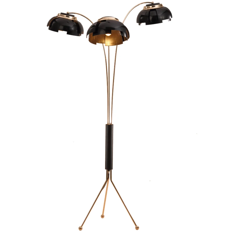

Creative simple floor light post modern 3 arm standing lamp black gold living room bedroom new design art home decoration light