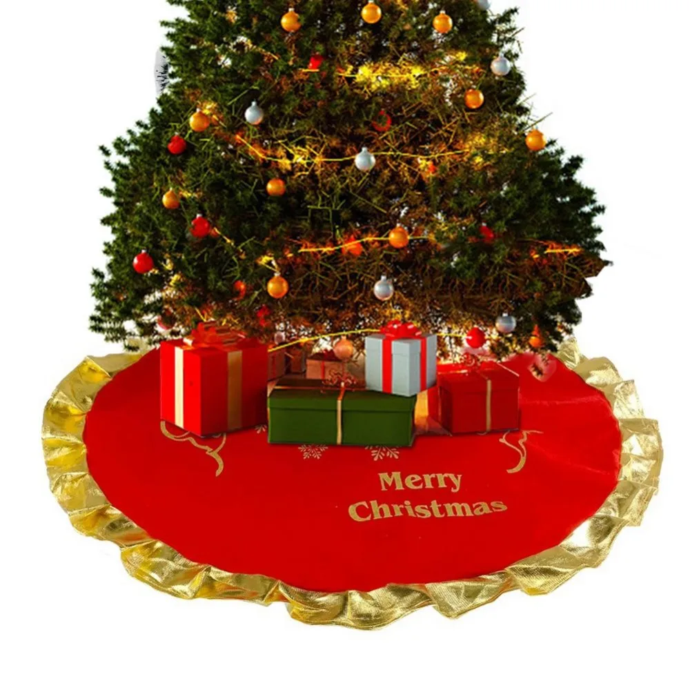 

Red Merry Christmas Tree Skirts Carpet Merry Christmas Decoration for Home Noel Natal Tree Skirts New Year Decoration For Home