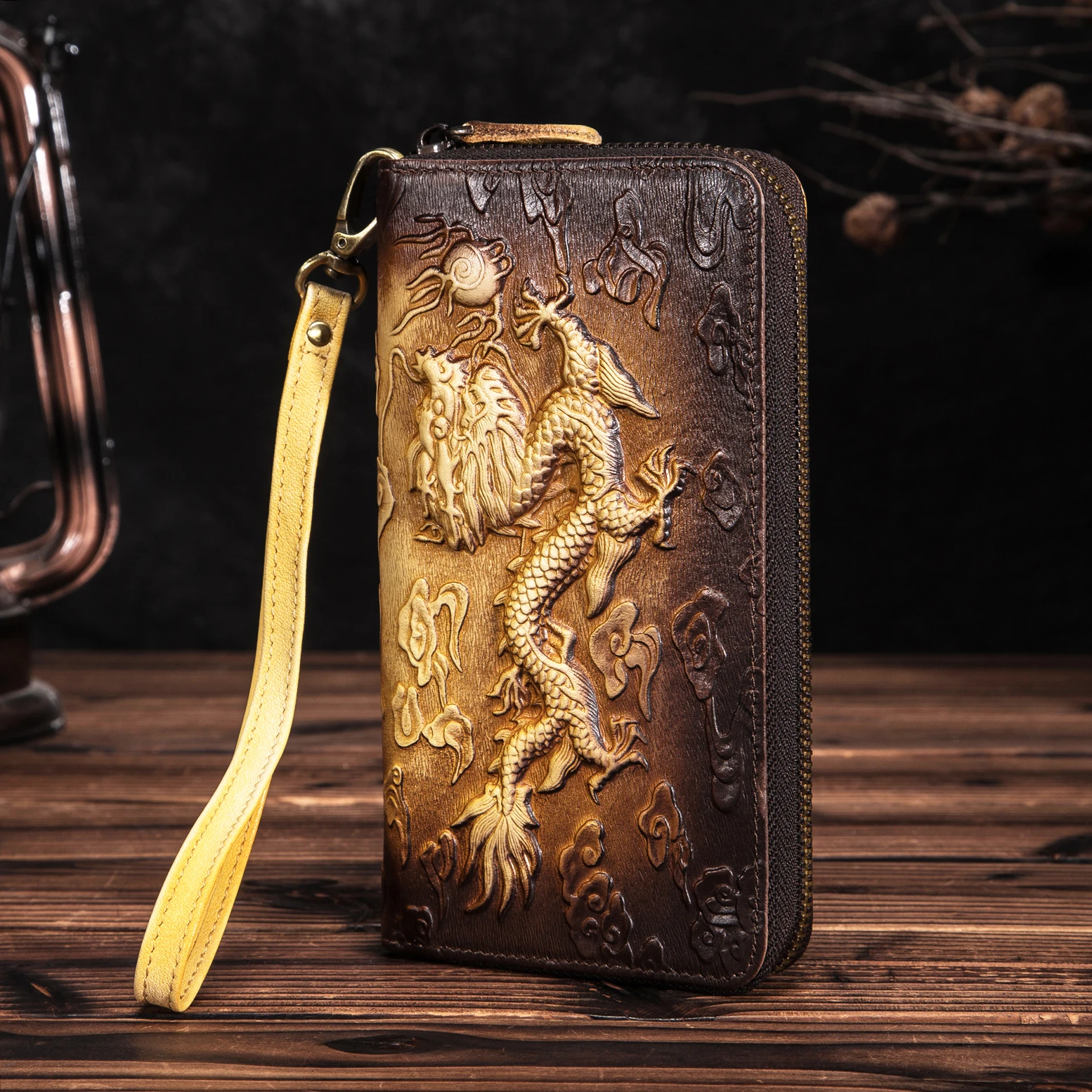 Брендовый модный кошелек унисекс из натуральной кожи клатч на молнии 1016 c|brand designer