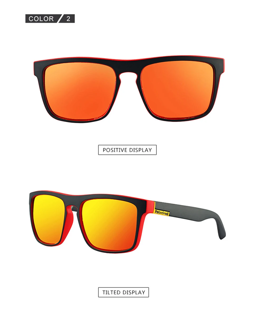 jumlai Fashionable Polarized Sunglasses Men Women Reflective Coating Square Sun Glasses UV400 Driving Fishing Sport Eyewear (5)