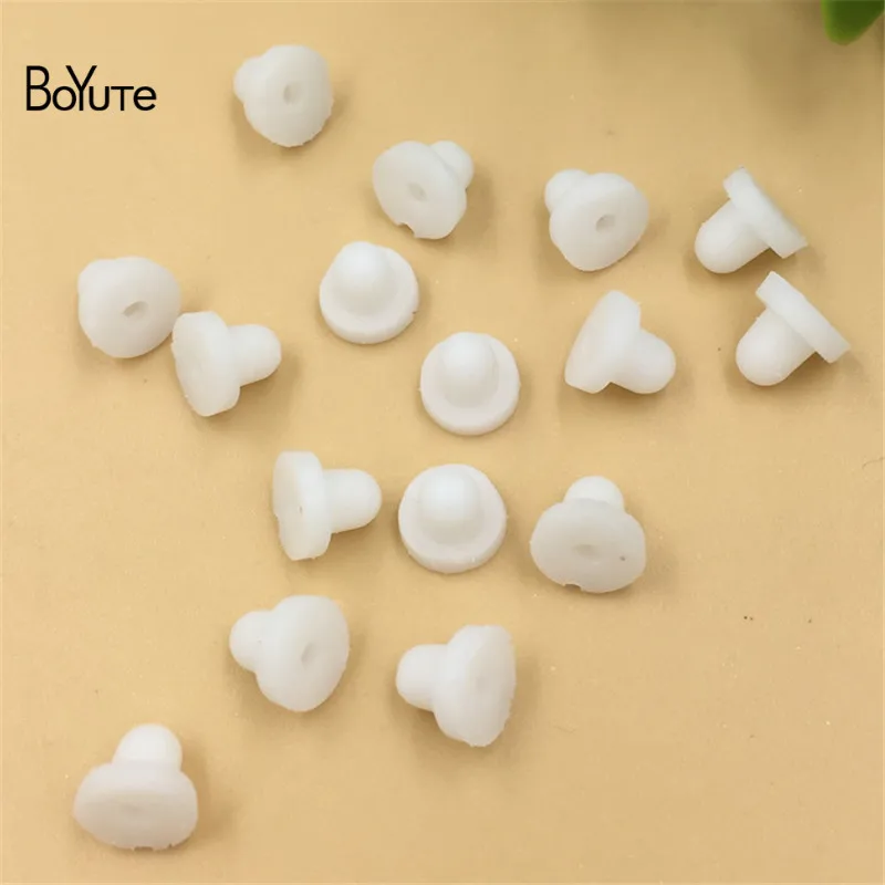 BoYuTe 1000Pcs White Soft Silicone Anti-Pain Ear Clip Pad Earrings Accessories DIY Jewelry Findings Components (3)