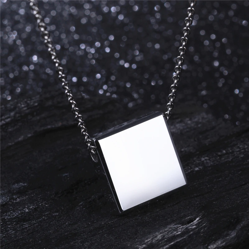 

Custom Name Anniversary Date Logo Men's Cool Simple Style Tungsten Necklace Pendant with Steel Chain pingente de metal