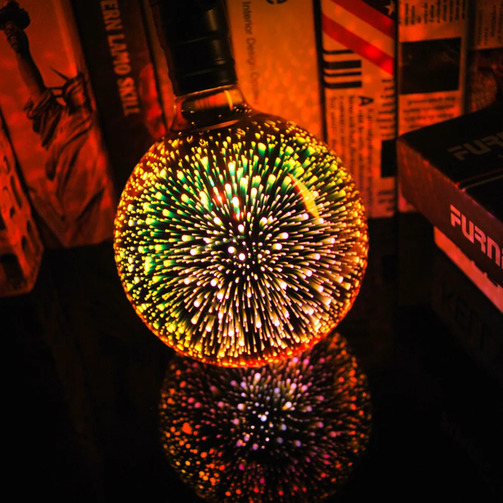 3D Светодиодная лампа звезда E27 Винтаж Эдисон Красочные Bombillas ретро ночной Светильник Стекло дома Lampara ампулы Рождественский Декор фейерверк RGB