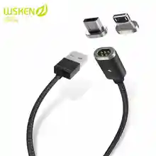 WSKEN Mini 2 Магнитный Micro USB кабель зарядное устройство для iPhone samsung двойной металлический штекер Быстрая зарядка зарядное устройство с Светодиодный индикатор