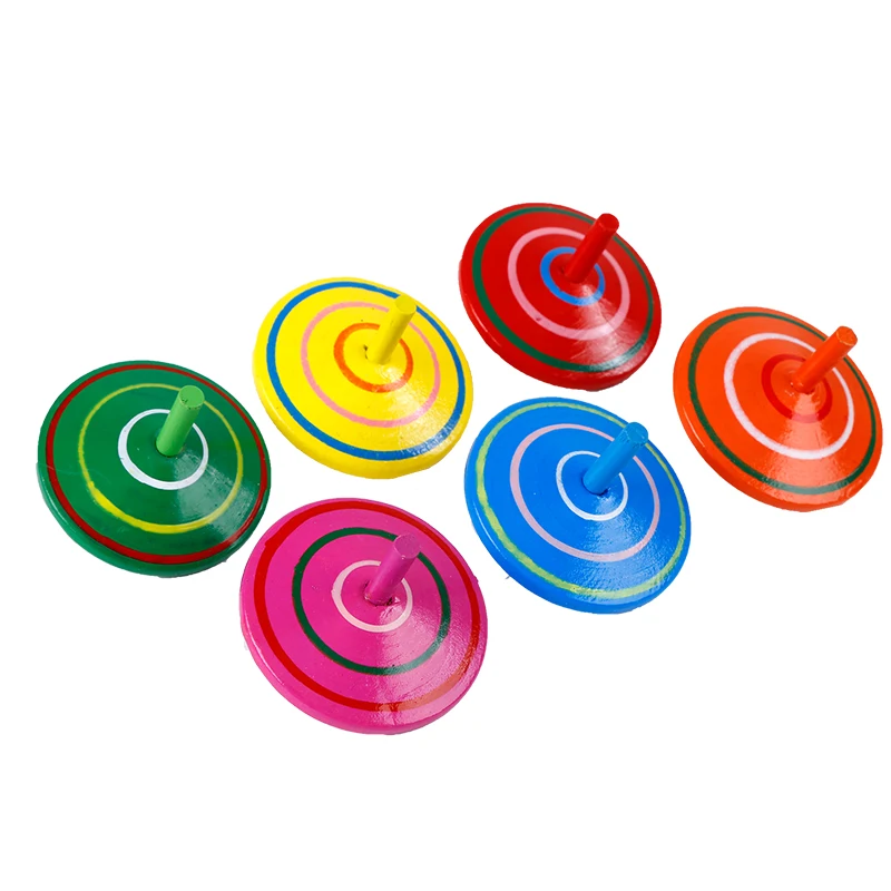 Wooden colored finger spins gyro block explosion early learning