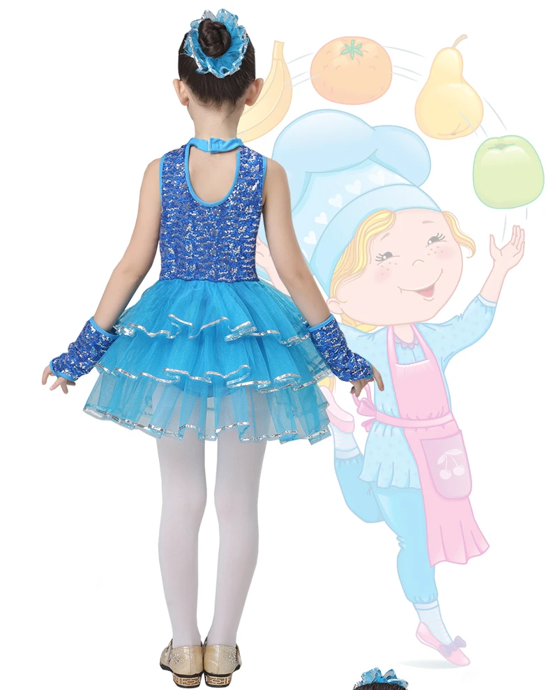 Girls Ballroom Dress For Children Girl Dance Clothing Kids Sequins Ballet Costumes For Girls Jazz Dance Girl Stage Dancewear