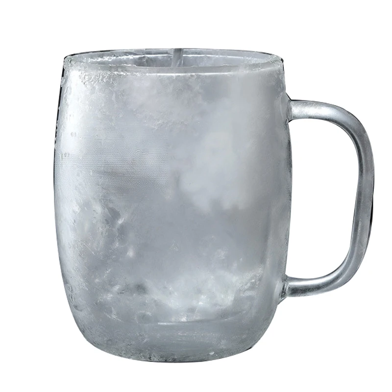 Термостойкая двойная стенка, высокое боросиликатное стекло, чашка с ручкой, прозрачная стеклянная посуда, пивная кружка, кружка для домашнего кофе, молока, кружки