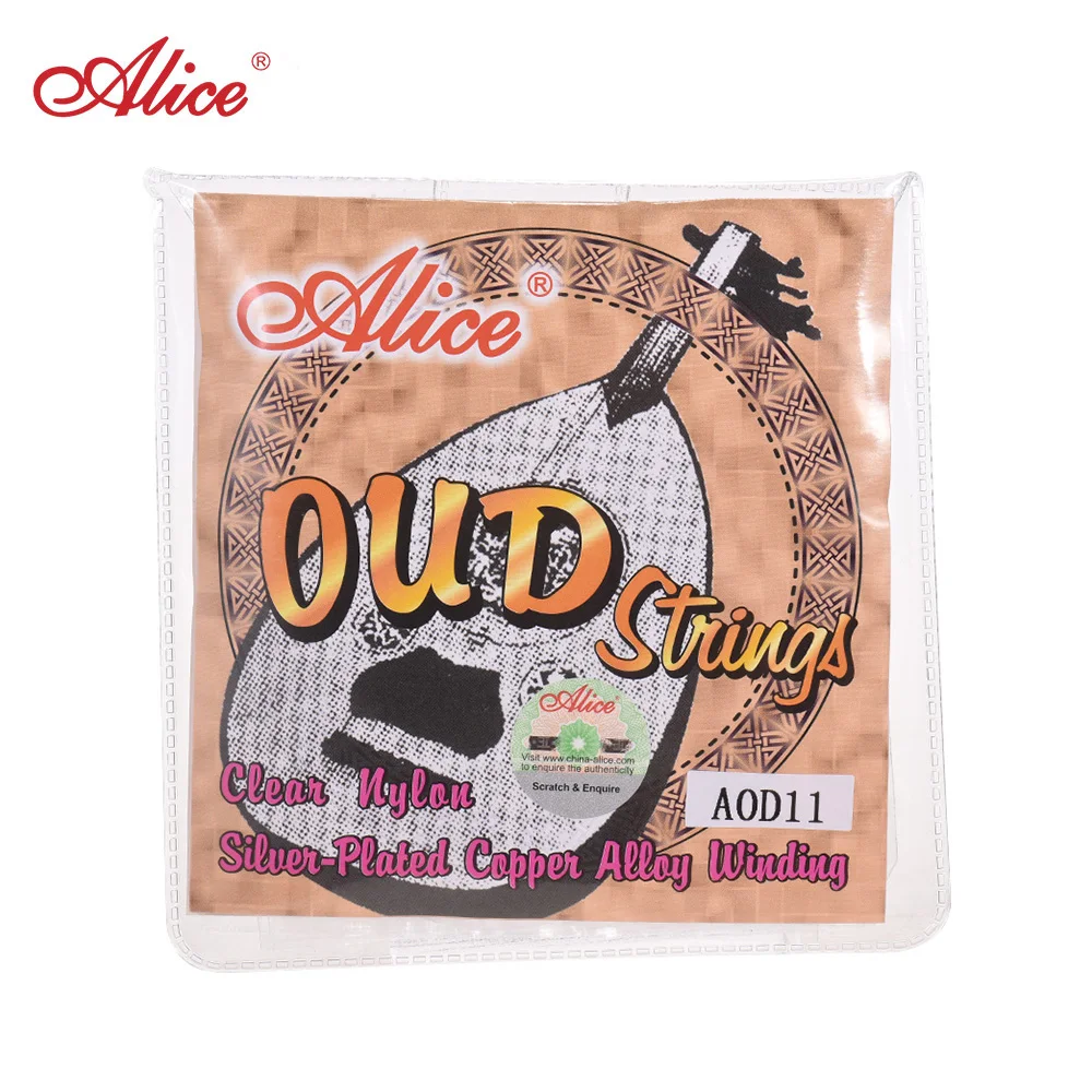 Alice AOD12 12-String Oud Strings Set(G-D-A-E-B-F) нейлоновый сердечник посеребренный медный сплав обмотки(. 022-.033