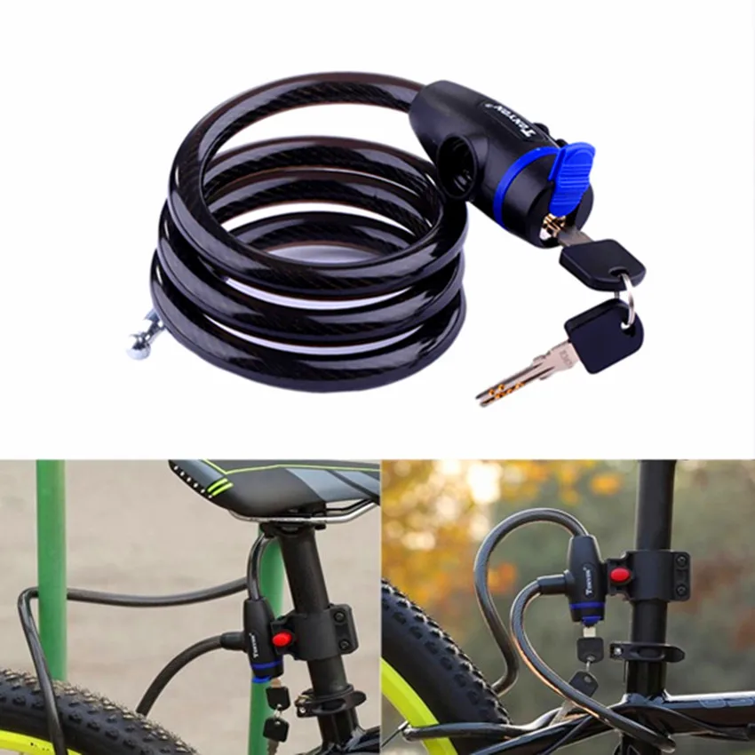 Universal Bicycle MTB Mountain Bike lock Anti theft Ring Wire Rope Lock