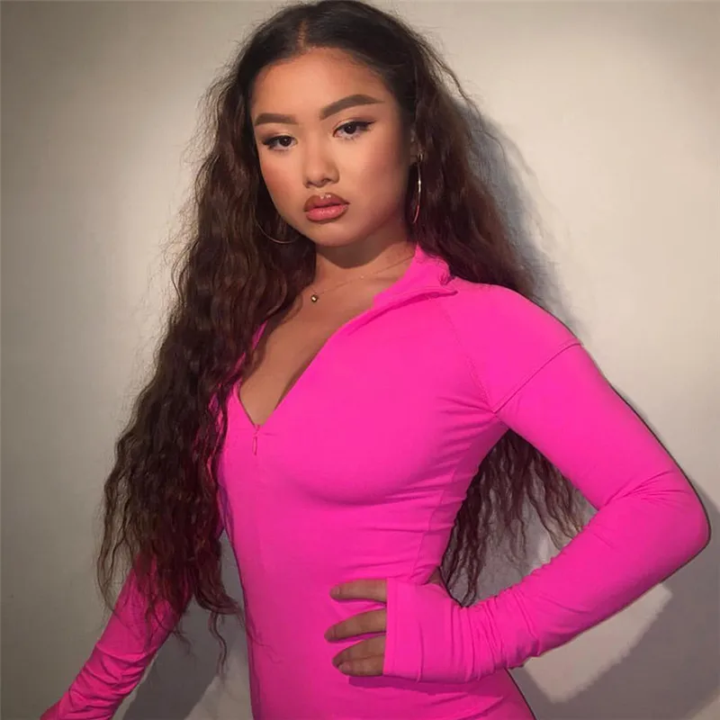 XLLAIS نوعية جيدة مثير لينة الأسود اللباس المرأة طويلة الأكمام Bodycon نحيل منتصف العجل فساتين الملابس النسائية Clubwear Vestidos