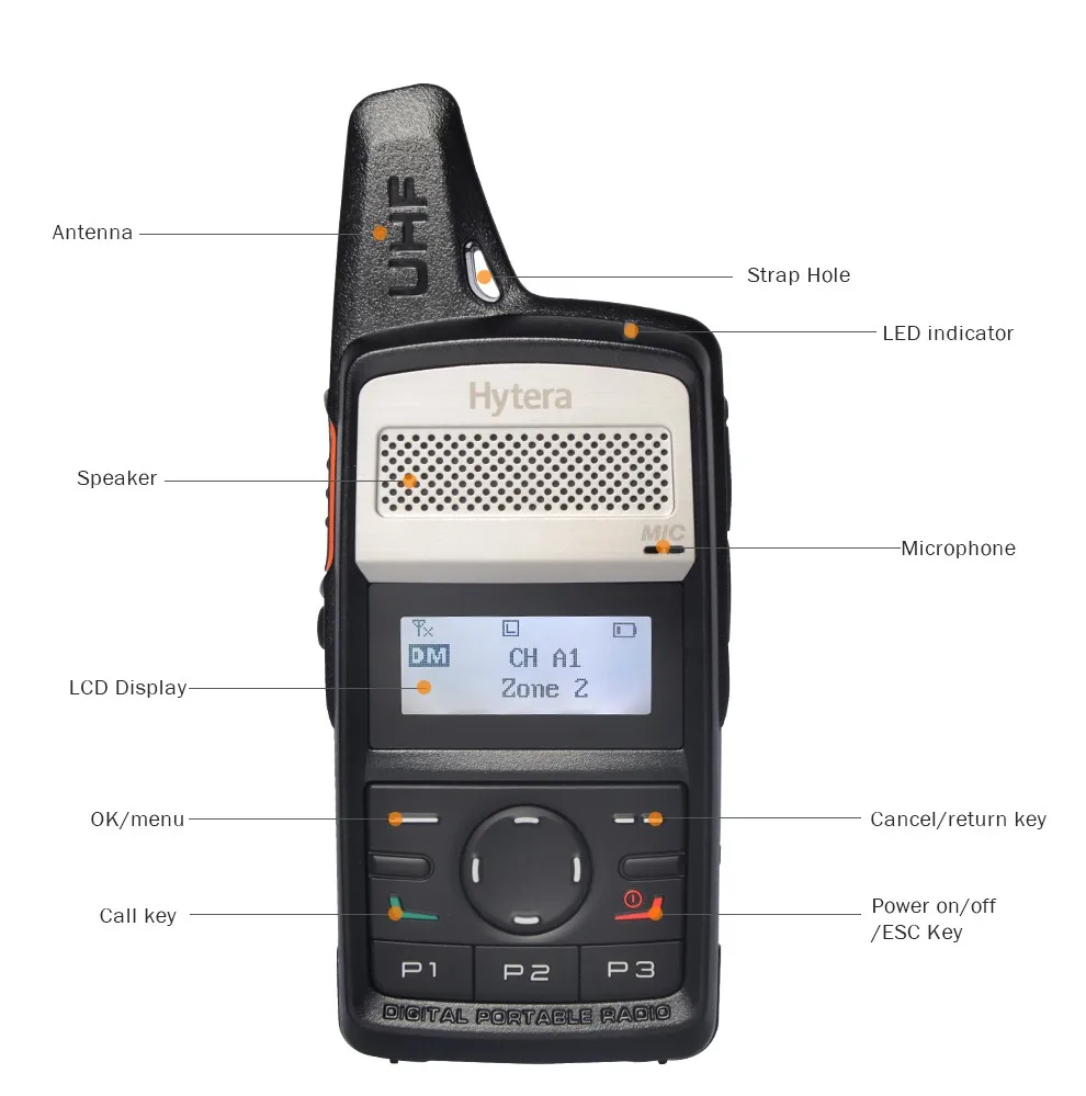 Hytera TYT PD365 радио 400-440 мГц Hytera портативный Хэм CB радио ФИО comunicador 10 км с подкладкой радио