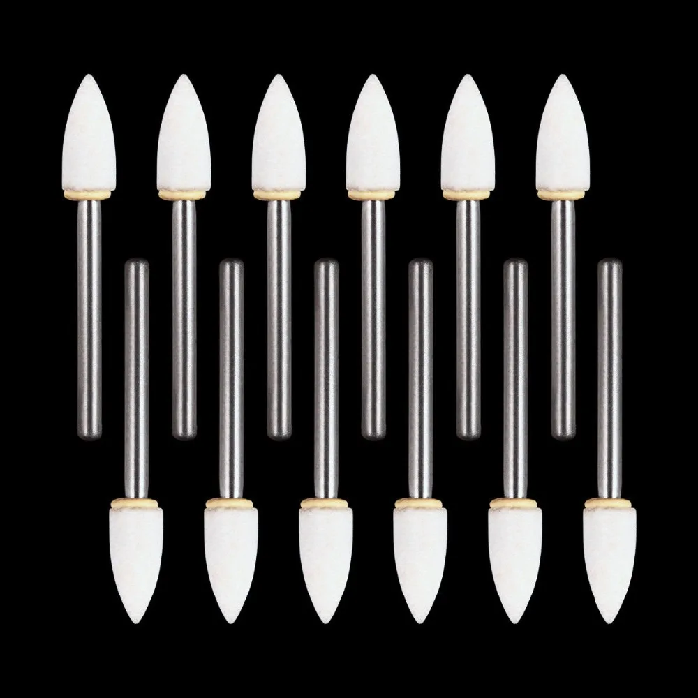 Flame Mounted White Stone Dental Lab Polishing Burs FG 12pcs/pack