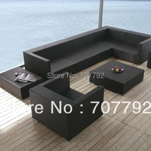 Коро секционный диван из ротанга комплект с Кофе таблицы и соответствующие столики