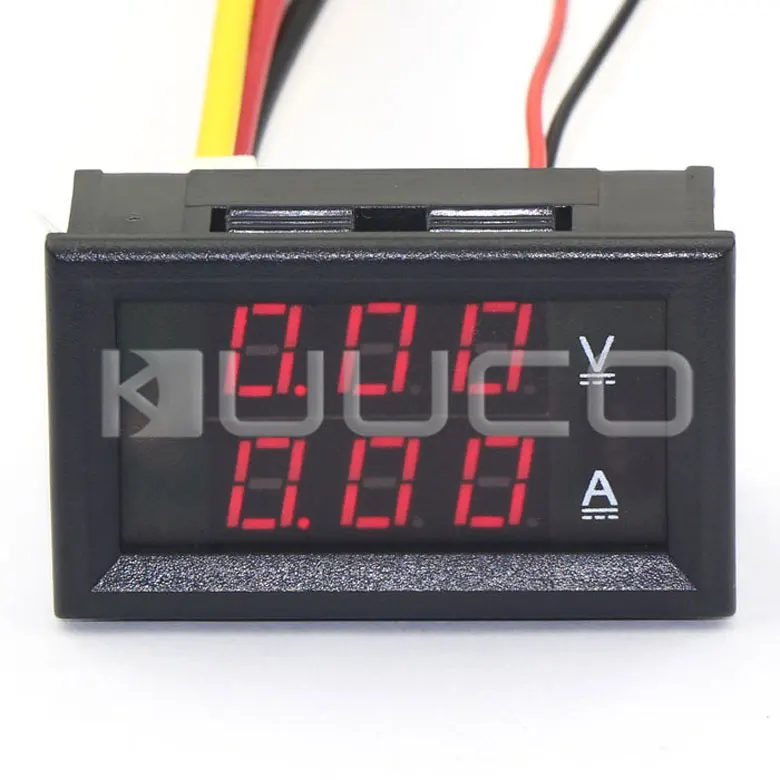 Digital Ammeter Voltmeter DC 0 100V/2A Voltage Current Meter Red Led Dual display Panel Meter
