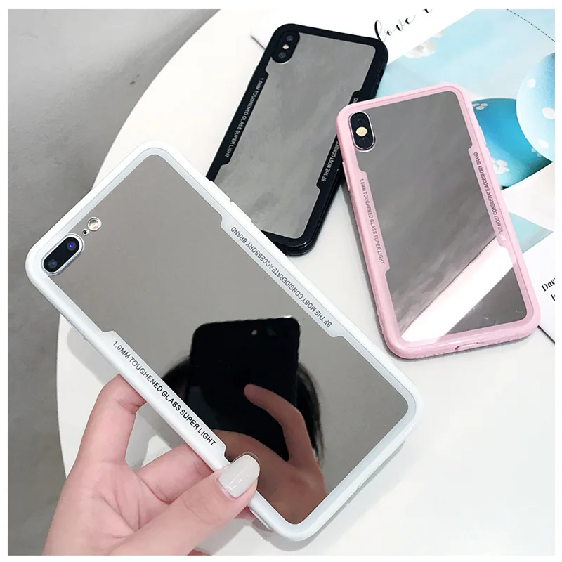 

For iPhone 7 Case Colour Plating Mirror Delicate Phone Case Silicon For iPhone 6 6S 8 Plus 10 X XR XS XS Max Case Cover Coque