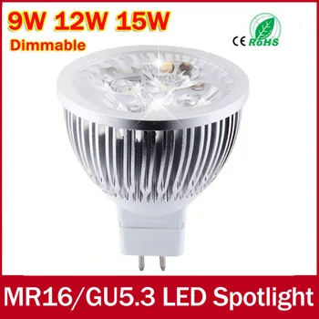 

High lumen MR16 - GU5.3 LED spot light lamp 12V 220V 110V 9W 12W 15W LED Spotlight Bulb Lamp gu10 E14 led bulb light