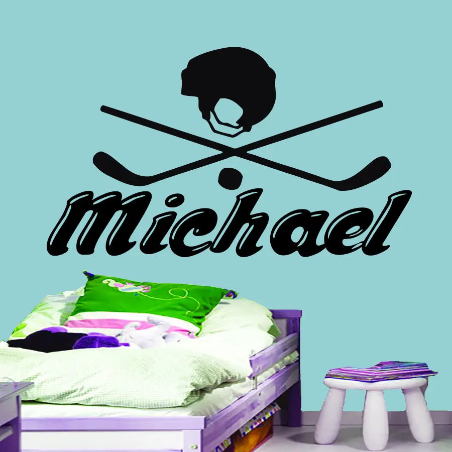 Wall Decals Hockey Decal Nursery Boy Name Vinyl Sticker Bedroom Romm