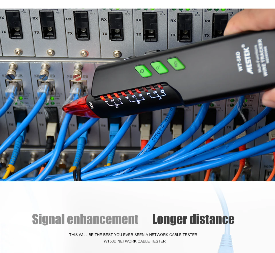 MESTEK цифровой сигнал RJ11 RJ45 NVC телефонный провод трекер технология дизайн без помех/шум кабель детектор линия искатель