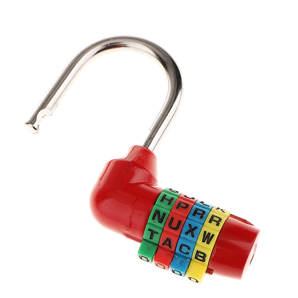 4 Digital Dial Letter Combination Padlock Code Lock Travel Luggage Suitcase