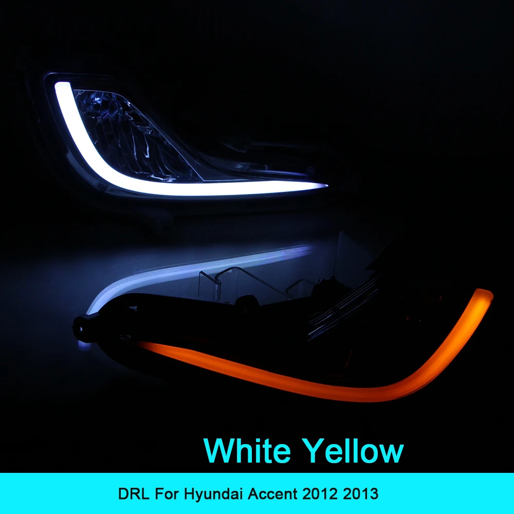 Car DRL kit For Hyundai Accent 2012 2013 LED Daytime Running Light Bar Super bright fog
