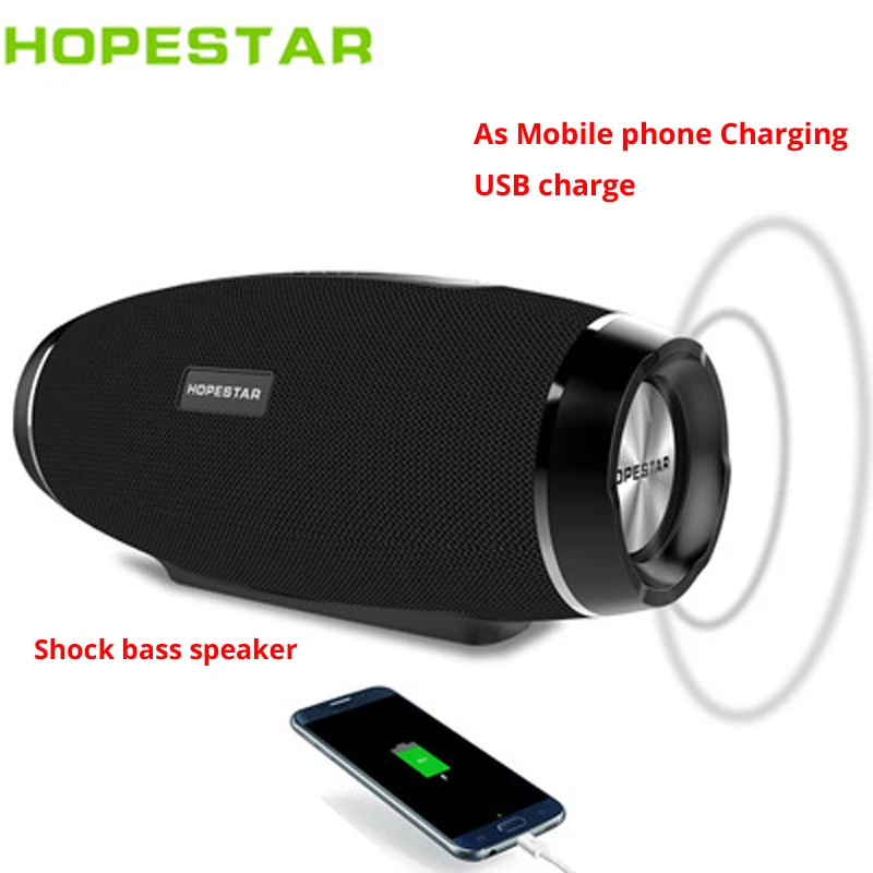 HOPESTAR H27 الرجبي سماعة لاسلكية تعمل بالبلوتوث المتكلم العمود ستيريو 10 W مكبرات الصوت من ماء مضخم TF راديو صندوق الصوت شاحن boombox