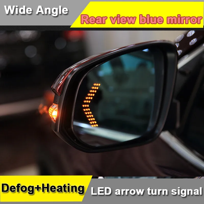 side door rear view mirror with Multi curvature blue wide led arrow